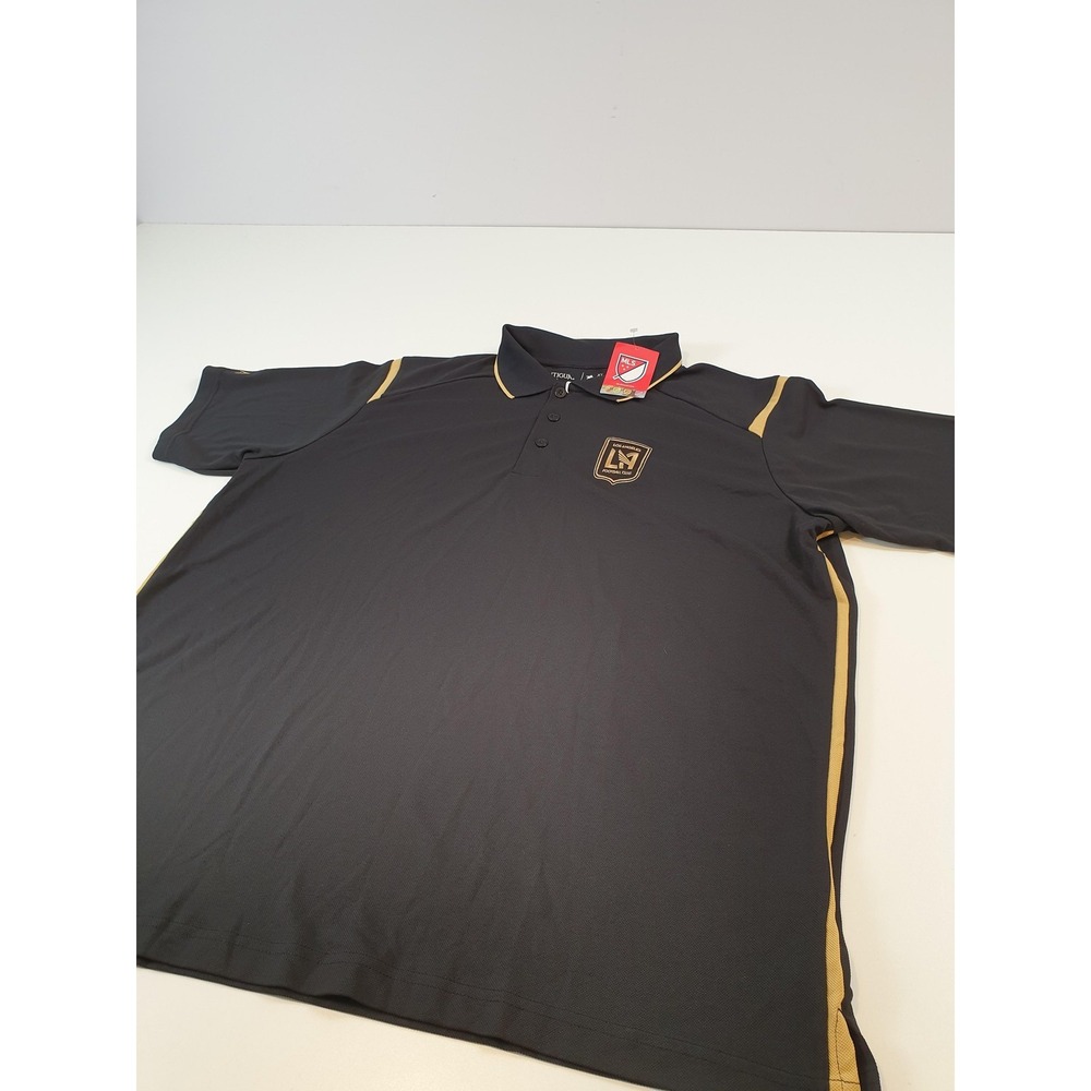 Los Angeles Football Club Shirt Mens XL Black Gold MLS Soccer Polo Short Sleeve